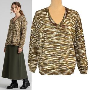 NWT Matta Merino Wool Sweater SZ M V-Neck Made In Peru Boho Cottage Cozy